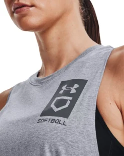 Under Armour Women's UA Softball Box Logo Tank Top -SoftBall Gear Sales 1377554 Grey MODDET