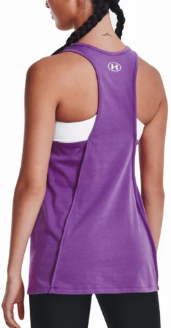 Under Armour Women's Softball Wordmark Bar Tank -SoftBall Gear Sales 1377685 Purple MODBCK