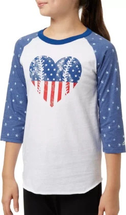 Adidas Girls' Destiny ¾ Sleeve Printed Softball Graphic Shirt