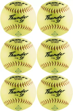 Dudley 12” ASA Thunder SY Slowpitch Softballs - 6 Pack