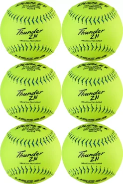 Dudley 12'' USSSA Thunder ZN Pro-M Stamp Slow Pitch Softballs - 6 Pack