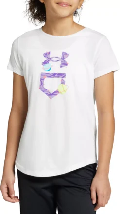 Under Armour Girls' Softball Galaxy Fill Short Sleeve T-Shirt