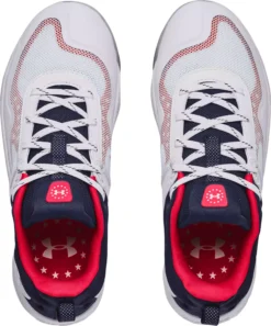 Under Armour Women's Glyde USA Metal Fastpitch Softball Cleats -SoftBall Gear Sales 3025104 100 WhiteRoyal TOP