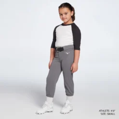 Mizuno Girls' Belted Stretch Softball Pants -SoftBall Gear Sales 350783 929204 Charcoal MODFRT