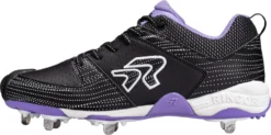 Ringor Women's FLITE Pitching Metal Fastpitch Softball Cleats -SoftBall Gear Sales 3842S FABO 1904 3842SNOFABO19 BLACKPUR INS
