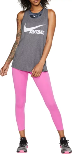 Nike Women's Legend Softball Tank Top -SoftBall Gear Sales BQ9775 071 CharcoalHeather MODFRT alt1