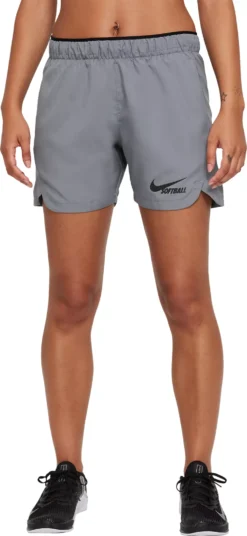 Nike Women's Dri-FIT Softball Shorts -SoftBall Gear Sales CZ9738G CZ9738065 GreyBlackBlack MODSTLAD