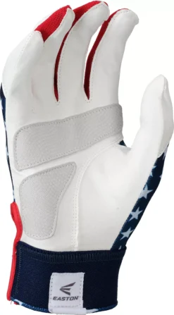 Easton Women's Game Ready Elite Softball Batting Gloves -SoftBall Gear Sales E00686 USA E00686701 RedWhiteBlue PALM