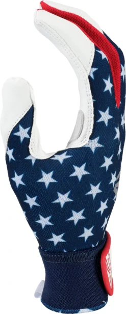 Easton Women's Game Ready Elite Softball Batting Gloves -SoftBall Gear Sales E00686 USA E00686701 RedWhiteBlue SDEL