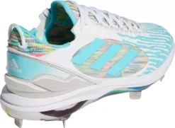 Adidas Women's Purehustle 2 Elite Dripped-Out Metal Fastpitch Softball Cleats -SoftBall Gear Sales FZ0321 WhiteBlue BCK
