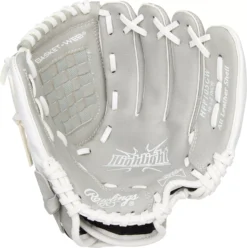 Rawlings 10.5'' Girls' Highlight Series Softball Glove -SoftBall Gear Sales HFP105GW DIC60 Grey PALM