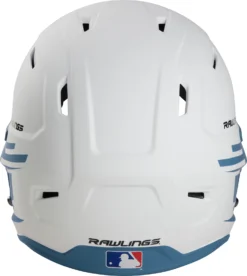 Rawlings Senior Mach Ice Softball Batting Helmet -SoftBall Gear Sales MACHSFTBL SR WhiteColumbiaBlue BCK